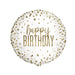 Confetti Gold Birthday Round Foil Balloon 18'', Package