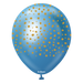 12" Mirror Blue (Gold) Safari Cheetah Print Balloons (25pk)