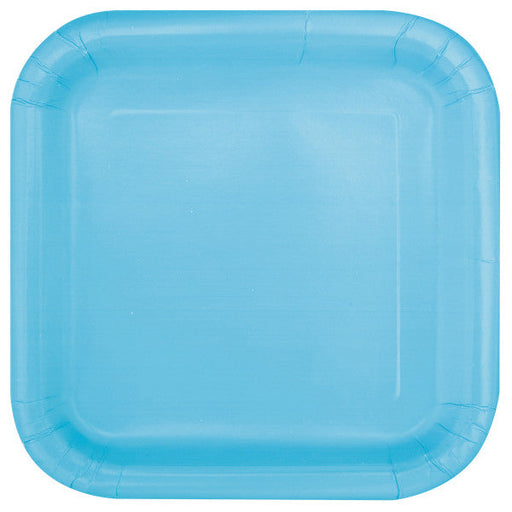 Powder Blue Solid Square 7" Dessert Plates