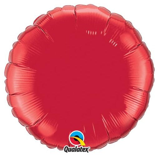 4'' Round Ruby Red Plain Foil
