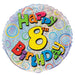 Age 8 Birthday Prism Round Foil Balloon 18''