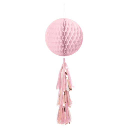 Rose Gold Honeycomb Ball With Tassel Decoration