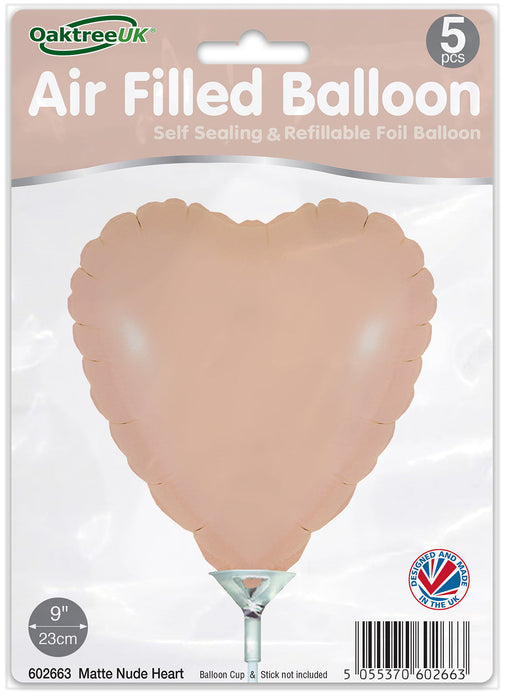 Nude Heart (9 Inch) Packaged 5pk