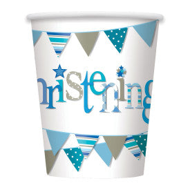 Blue Christening 9oz Cups (8pk)