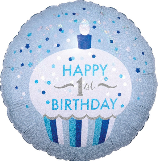 18'' 1st Birthday Boy Cupcake Foil