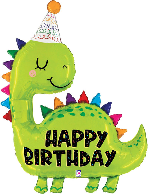 Betallic Foil Balloons Cute Dino Happy Birthday Supershape 52 Inch