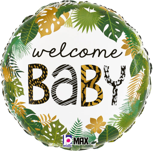 Betallic Foil Balloon Welcome Baby Jungle Theme 18 Inch