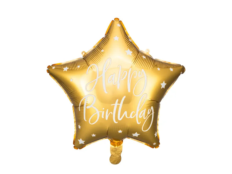 Happy Birthday Star, 40cm, gold