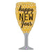 37'' New Year Champagne Glass Holographic Foil
