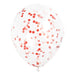 Clear Latex Balloons With Ruby Red Confetti 12'', 6Ct