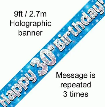 Foil Banner 30th Birthday Blue