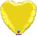 18 Inch Heart Citrine Yellow Plain Foil (Flat)