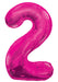 Giant Pink Foil Number '2' Balloon