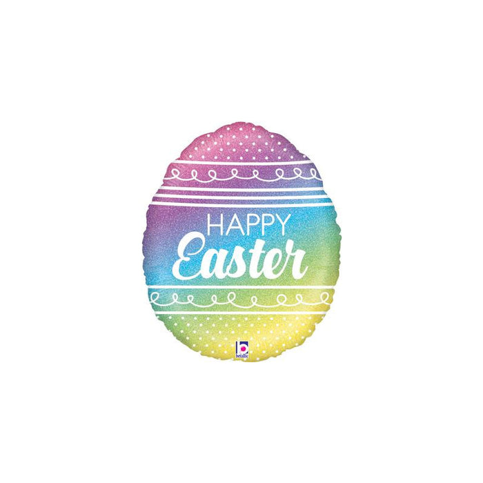 18'' Pastel Rainbow Easter Egg Holographic