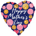 Happy Mother's Day Navy & Pink Glitter Dots Satin Luxe 18 Inch