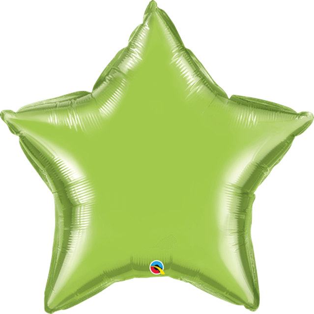 4 Inch Lime Green Star Foil (Flat)