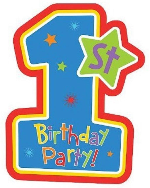 1st Birthday Invitations 8pk