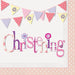Pink Christening Napkins 16pk