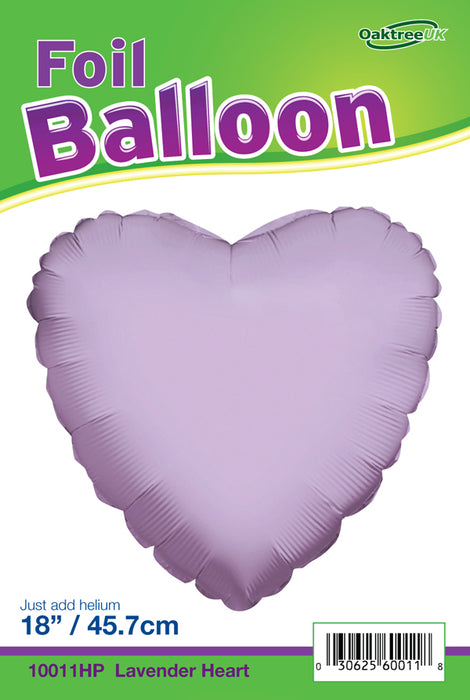 18'' Packaged Heart Lavender Foil Balloon