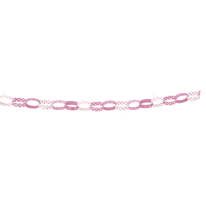 Hot Pink Dots Paper Chain 5Ft