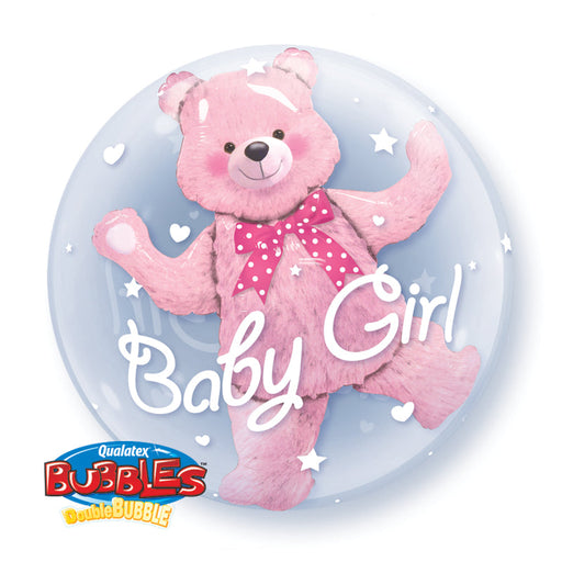24'' Double Bubble Baby Pink Bear