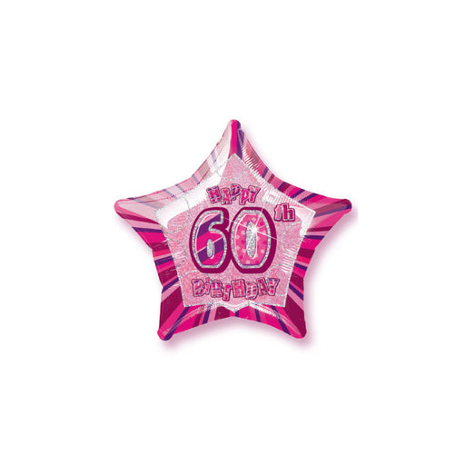 20'' Foil Glitz Pink Prismatic Balloon 60