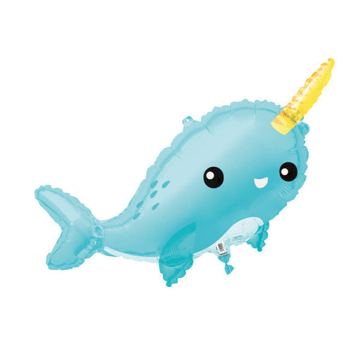 Giant Narwhal Foil Balloon 37"