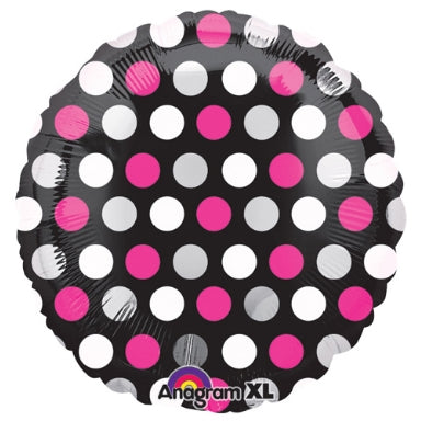 18″ Deco Design Pink & White Dots (Flat)