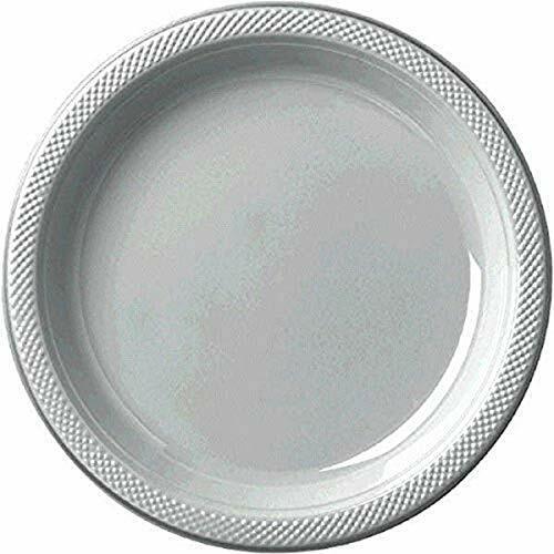 Silver Plastic Plates 17.7cm 20pk