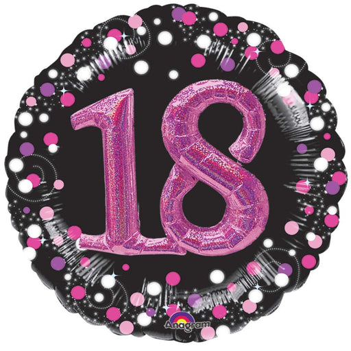 32'' 3-D 18 Pink Sparkling Birthday