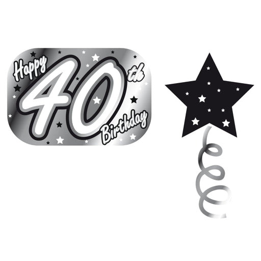 Black Foil Garland Happy 40th Birthday