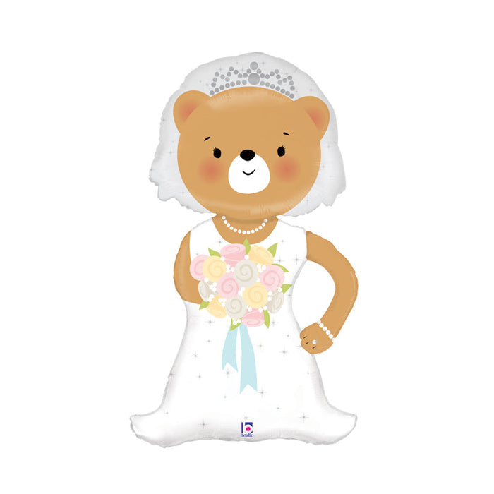 43'' Linky Bride Bear Foil Balloon