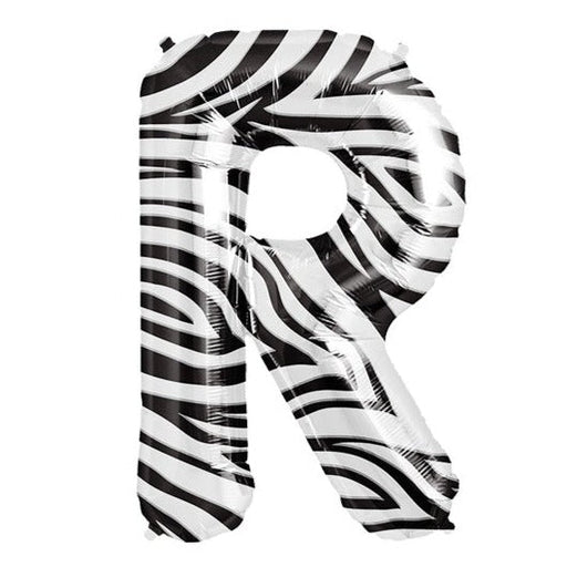 34'' Super Shape Foil Letter R - Zebra