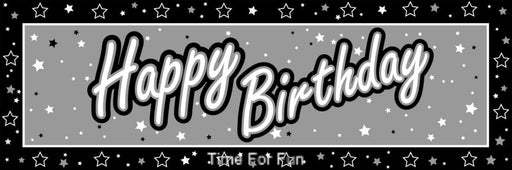 Creative Party Black and Silver Happy Birthday Giant Banner 152cm