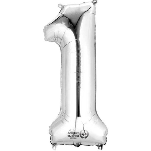 16'' Foil Number 1 - Silver Packaged Air Fill (Anagram)