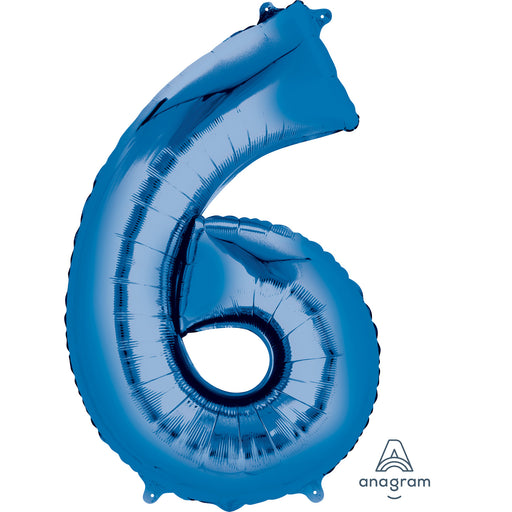 34'' Shape Foil Number 6 - Blue (Anagram)