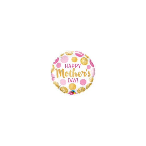 18'' Mothers Day Pink & Gold Dots Foil Balloon