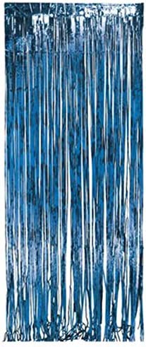 Door Curtain Metallic Blue 91Cm X 182Cm