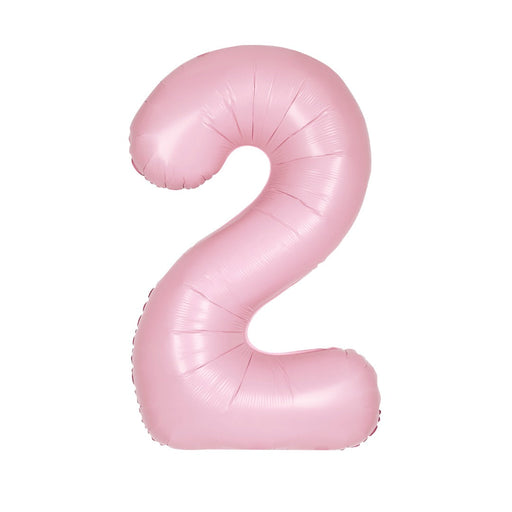 Matte Lovely Pink Number 2 Shaped Foil Balloon 34''