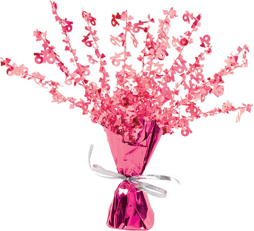 Foil Spray Weighted Centrepiece 16th Birthday Pink