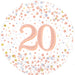 18'' Sparkling Fizz 20th Birthday White & Rose Gold
