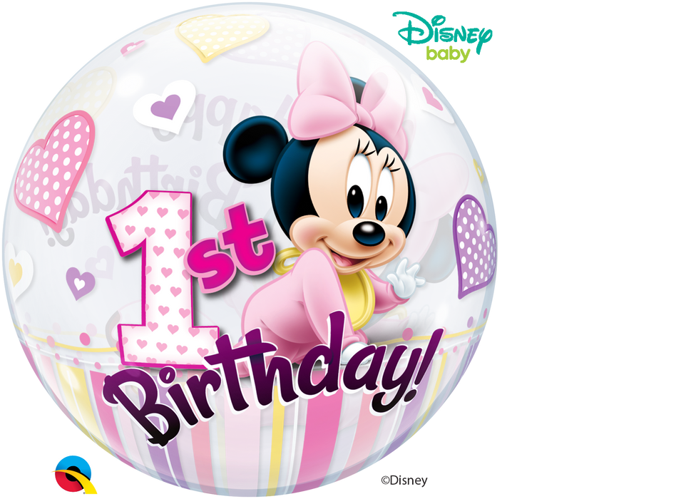 22'' Bubble 1st Birthday Minnie Mouse
