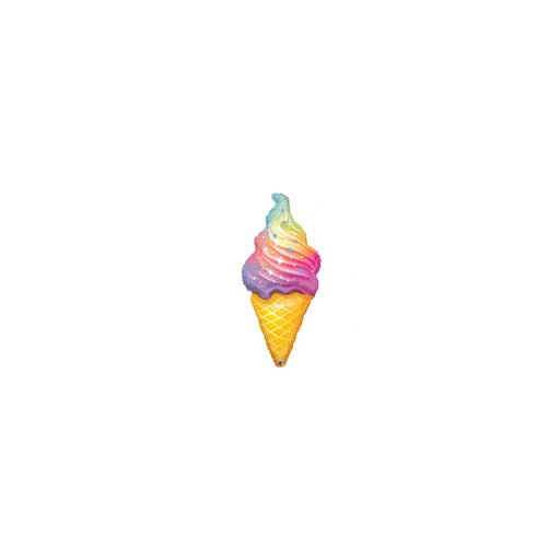 45'' Rainbow Swirl Ice Cream Shape Foil Balloon