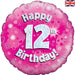 18'' Foil Happy 12th Birthday Pink