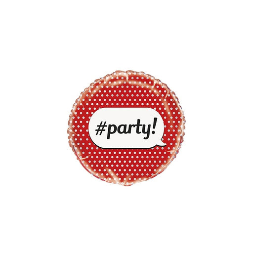 18'' Red Dot #Party Foil Balloon