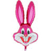 26 Inch Bunny Head Balloon - Pink (Flat)