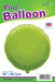 18'' Packaged Round Lime Green Foil Balloon