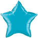 36 Inch Star Turquoise Plain Foil (Flat)