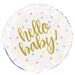 Hello Baby'' Gold Baby Shower Round Foil Balloon 18''