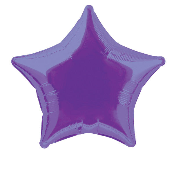 20'' Packaged Star Deep Purple Foil Balloon